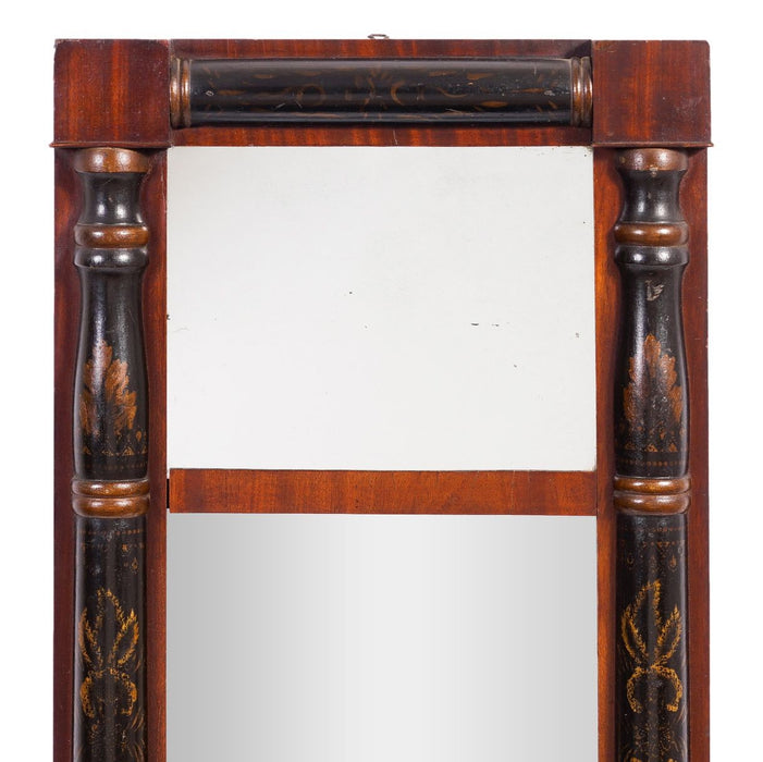 Connecticut Valley stenciled split baluster mirror (c. 1820-30)
