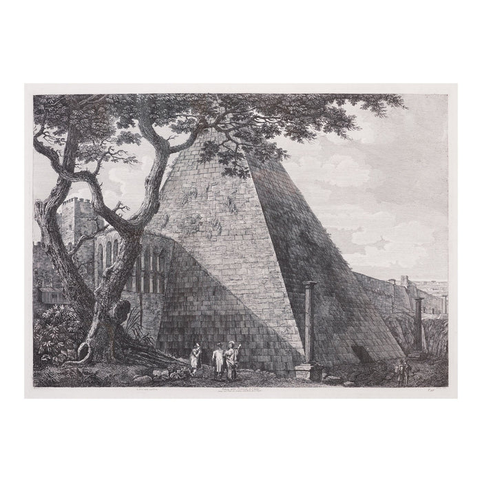 Veduta della Piramide di C.Cestio by Luigi Rossini (1822)