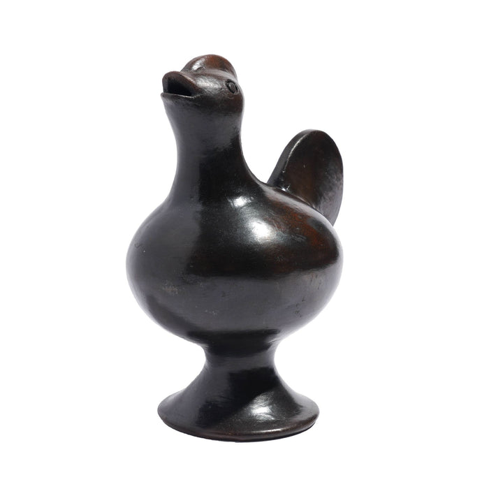 East African raku fired ceramic rooster form pitcher (c. 1950's)