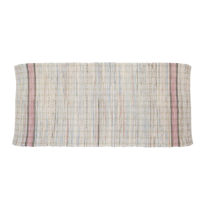 Vintage American woven rag rug runner (c. 1880-1910)