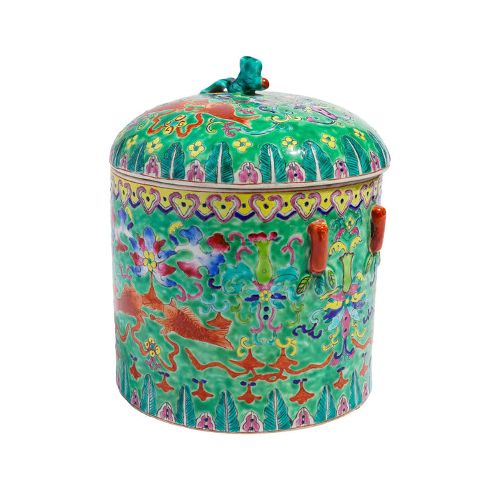 Chinese porcelain covered storage jar (c. 1870)