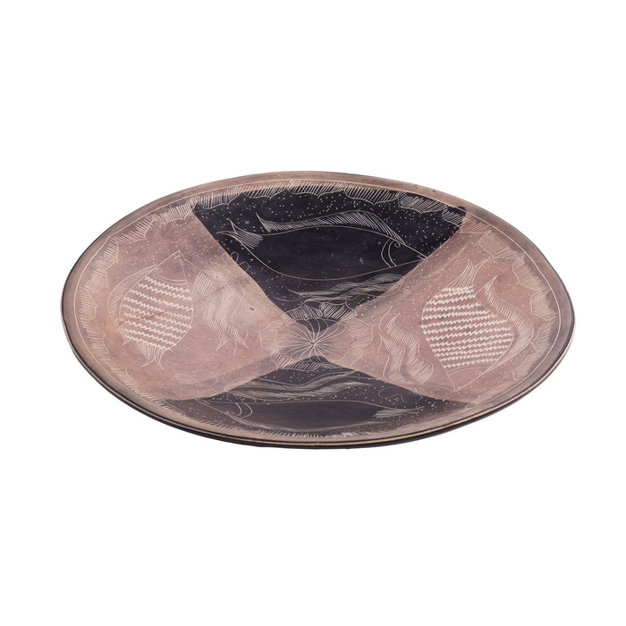 Kenyan soapstone sgraffito platter (c. 1950)
