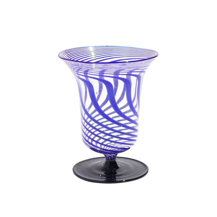 Italian blown cobalt spiral glass syllabub (c. 1960)