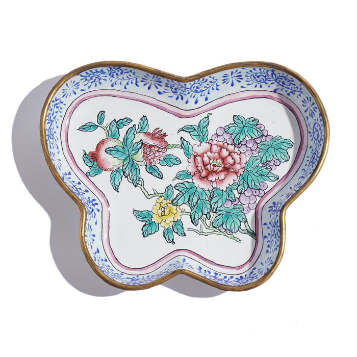 Chinese enameled butterfly shaped pin tray (c. 1950)