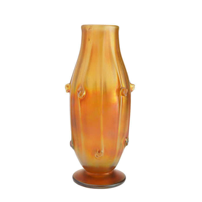 Iridescent gold Favrile glass vase by Louis Comfort Tiffany (c. 1900)