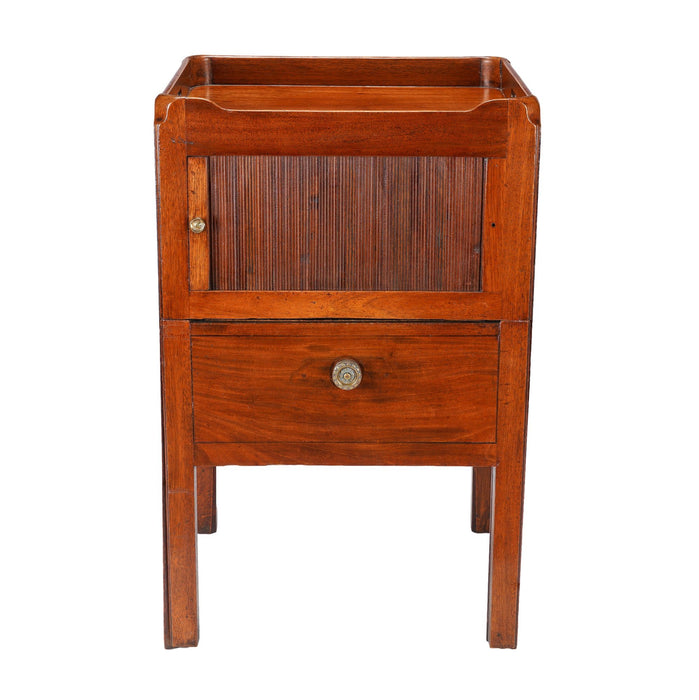 English Georgian gallery top commode (c. 1790-1810)