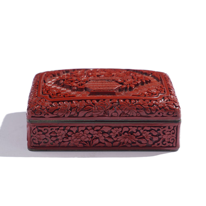 Vintage carved Chinese cinnabar box