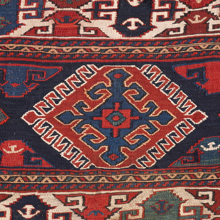 Mounted Soumak cradle panel textile (c. 1880)
