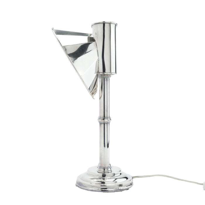 English Sheffield silvered copper and brass pulpit lamp (c. 1835)