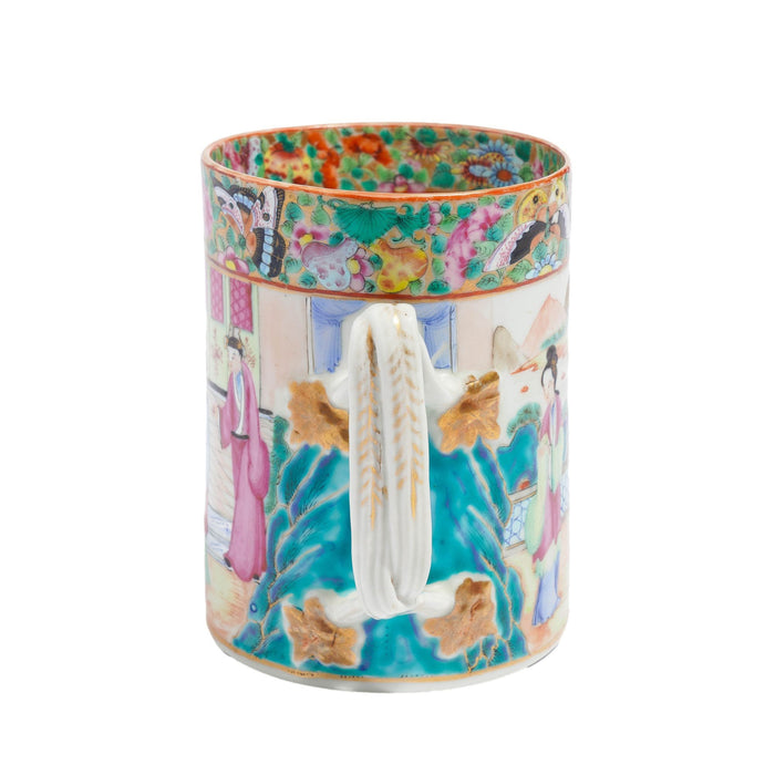 Chinese Mandarin Palette tankard / mug in polychrome enamels (c. 1815)