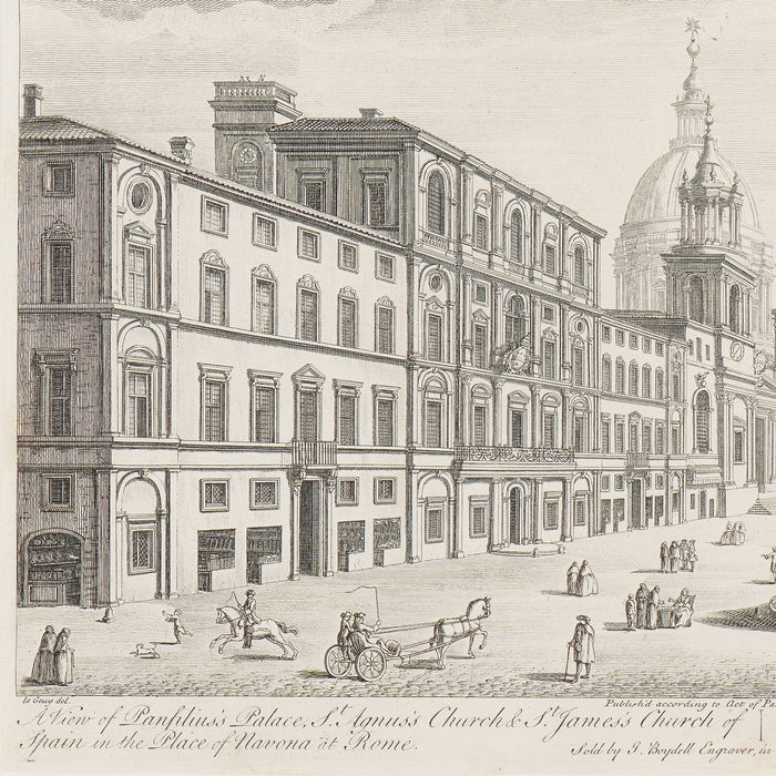 View of the Palazzo Pamphili and Piazza Navona in Rome by Le Geuy (1767)