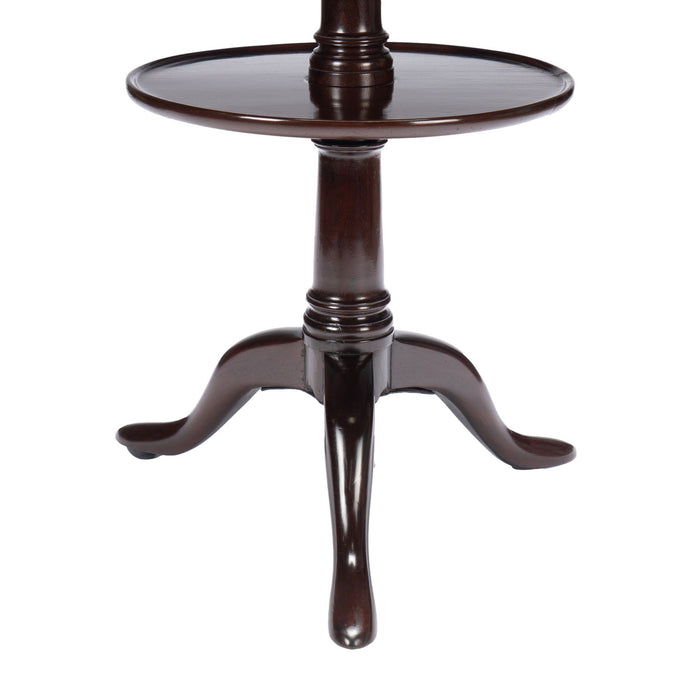 English Georgian two tier circular mahogany dumb waiter (c. 1760)