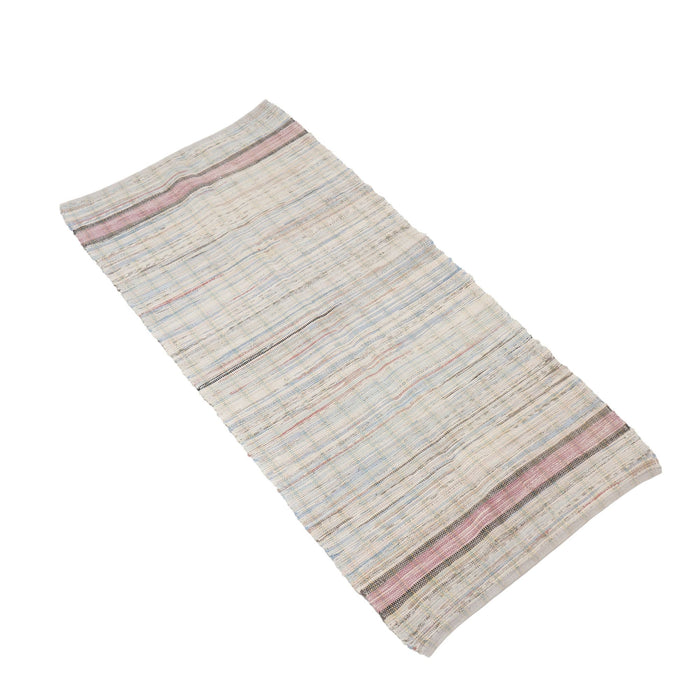 Vintage American woven rag rug runner (c. 1880-1910)