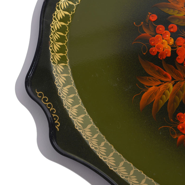 Russian Zhostovo hand painted tole tray (1990's)