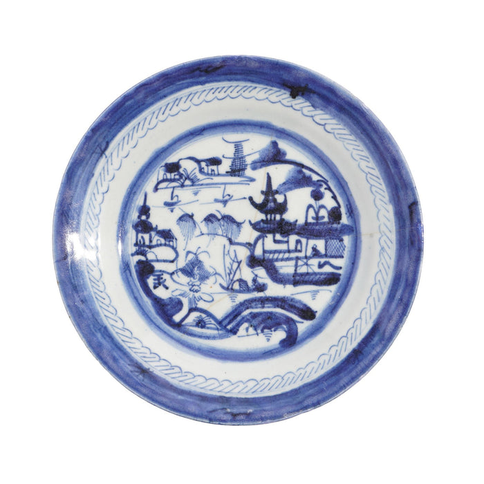 Set of 4 Chinese export Canton patterned tea plates (c. 1850-75)