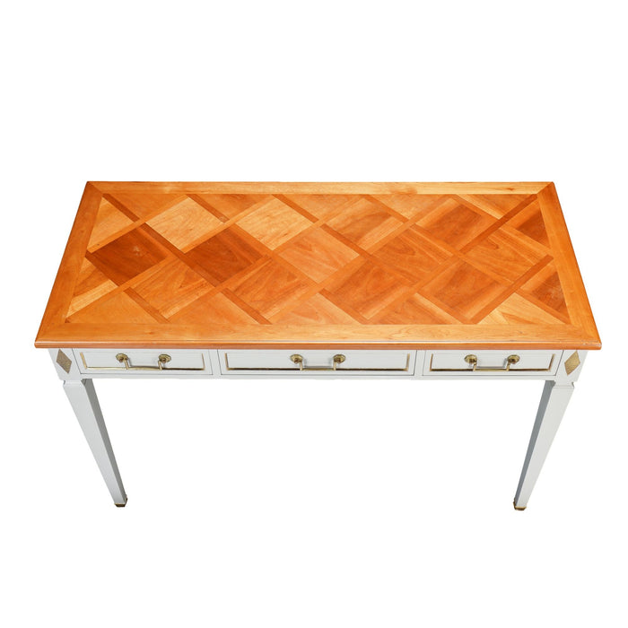 French fruitwood marquetry top writing table (1950’s)