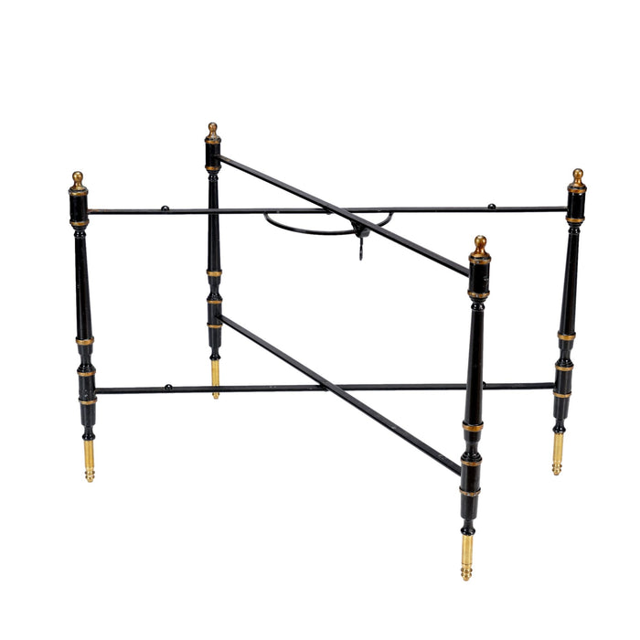 Mid Century folding black metal tray stand with gilt highlights (c. 1950's)