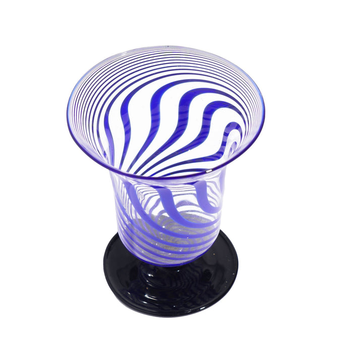 Italian blown cobalt spiral glass syllabub (c. 1960)