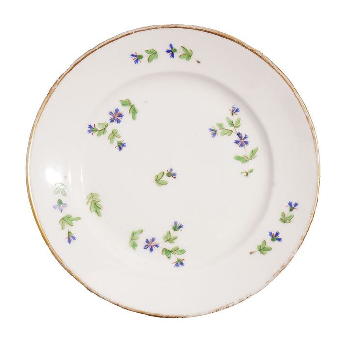 Set of five Bourbon Sprig Paris porcelain tea plates by Charles Field Haviland (c. 1790)
