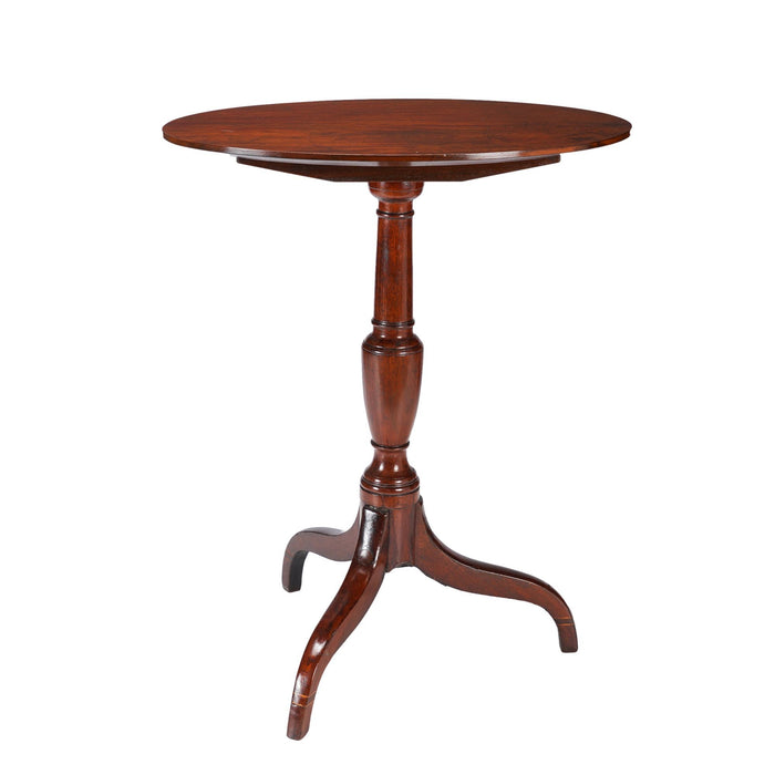 American tilt top spider leg oval candle stand (c. 1790-1810)