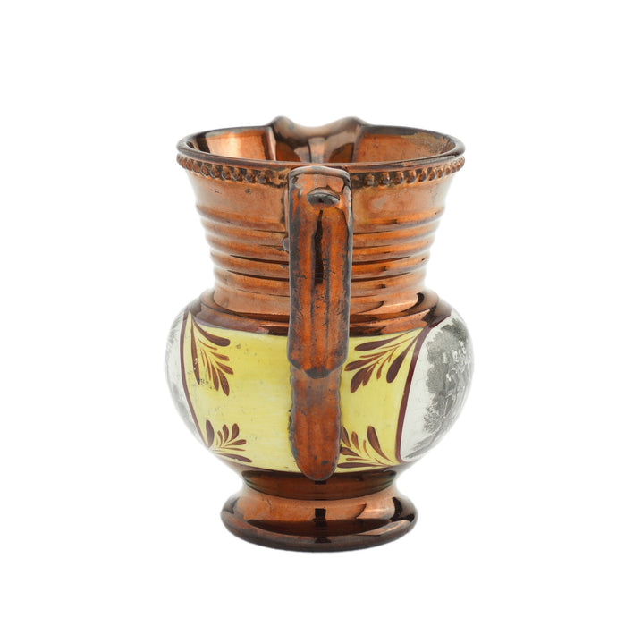 Historic Staffordshire copper luster milk jug (c. 1825)