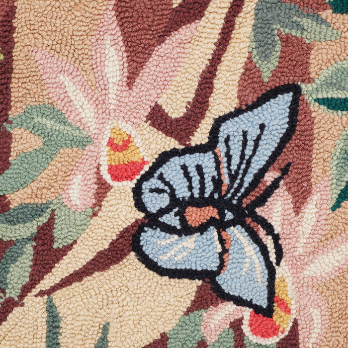 Large vintage hooked wall hanging of a jungle scene (c. 1950)