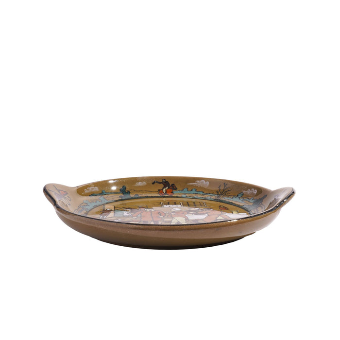 Deldare Ware "Fallowfield Hunt" circular tray by Buffalo Pottery (1908)