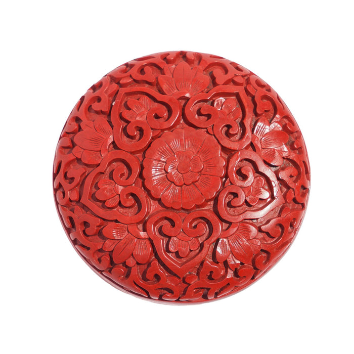 Small round cinnabar box (c. 1950)