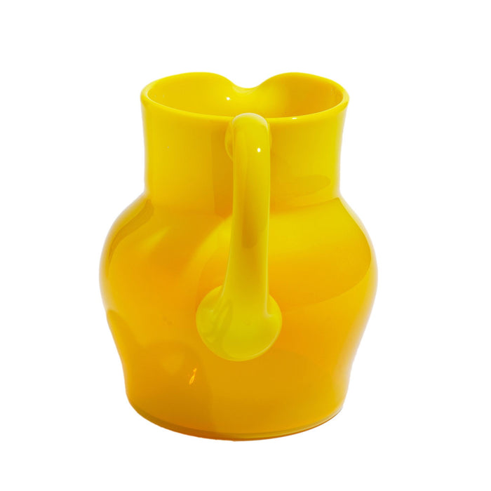 Vintage cadmium yellow opaline blown glass pitcher