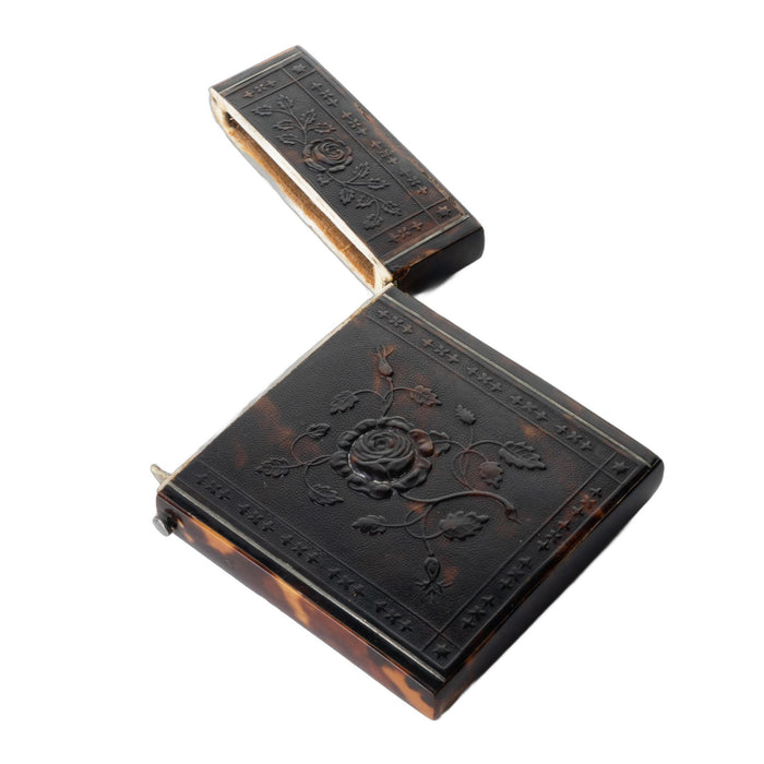 English tortoise shell carte du visite case (1825-1850)