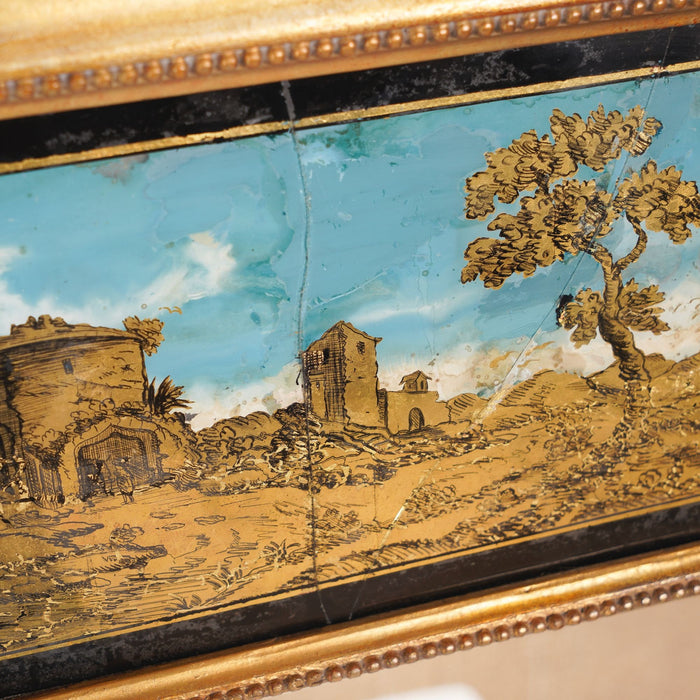 Philadelphia Sheraton tabernacle silver gilt pier mirror with eglomise (c. 1815)