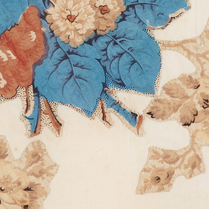 American floral chintz appliqué quilt square (c. 1825-50)