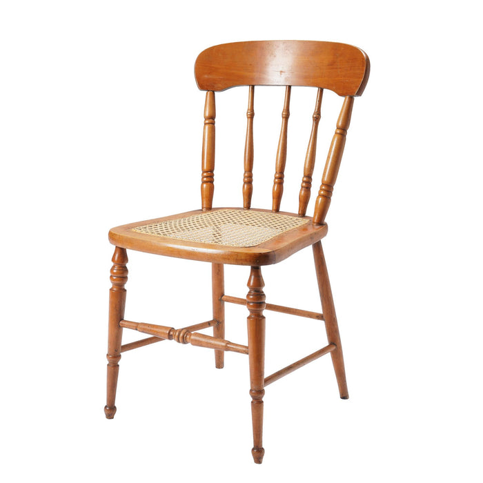 Set of 4 New England cane seat country Sheraton maple fancy chairs (c. 1840-60)