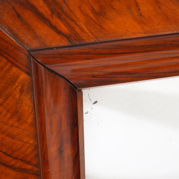 Continental cross banded walnut mirror (c. 1825)