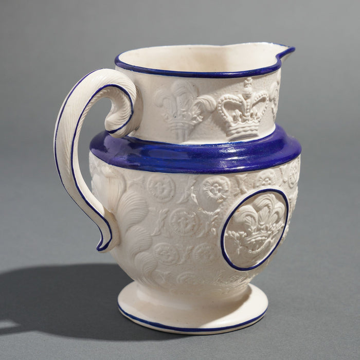 Staffordshire pitcher commemorating the coronation of George IV (1821)