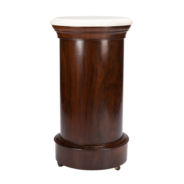 English pillar commode with marble top (c. 1820)