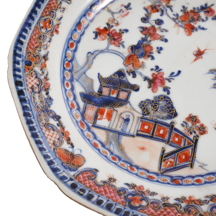 Chinese octagonal Imari export plate (c. 1740-60)