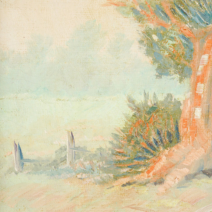 California Impressionist study of a cypress tree (1950's)