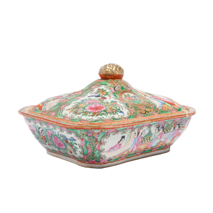 Chinese Famille Rose medallion covered serving dish (c. 1875-1900)