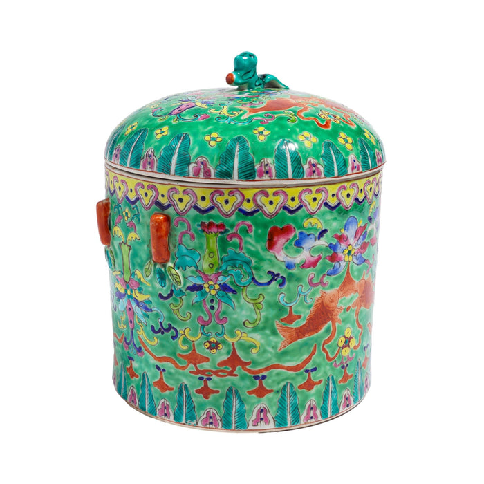Chinese porcelain covered storage jar (c. 1870)