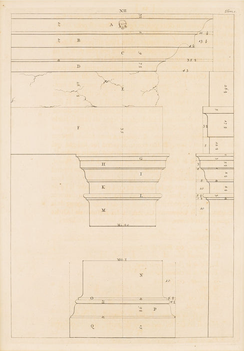 Two pages from "I Quattro libri dell'architettura" by Andre Palladio (c. 1715-20)