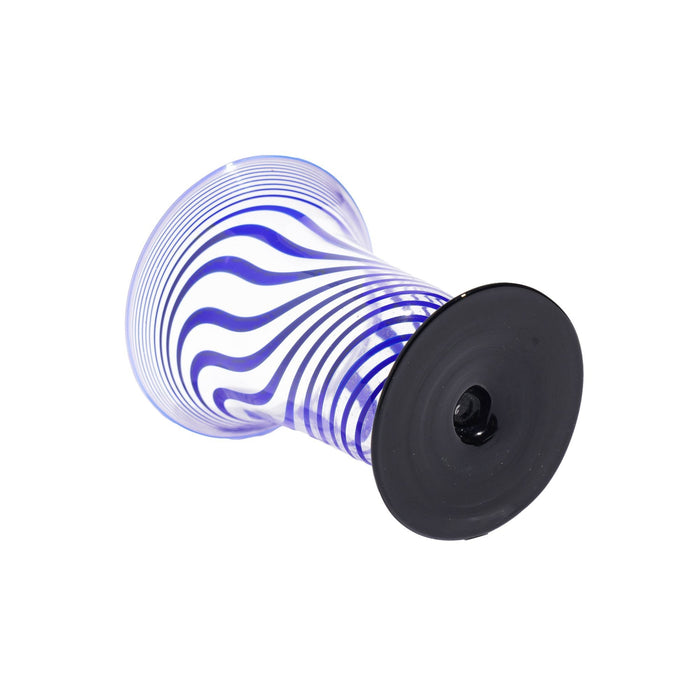 Italian blown cobalt spiral glass syllabub (c. 1960)