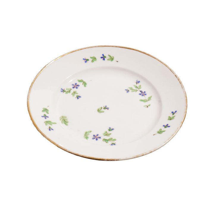 Set of five Bourbon Sprig Paris porcelain tea plates by Charles Field Haviland (c. 1790)