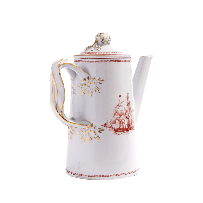 Lowestoft lighthouse coffee/tea pot in the Trade Winds pattern by Copeland Spode (1960-1995)