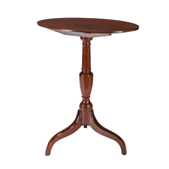 American tilt top spider leg oval candle stand (c. 1790-1810)