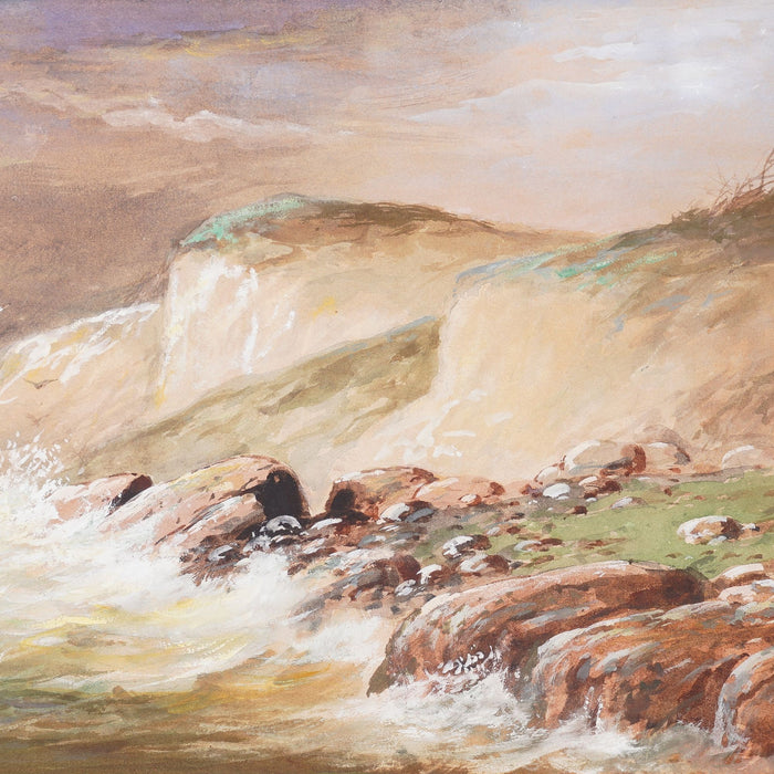 Sails off a rocky coast by Francis Augustus Silva (1870-80)