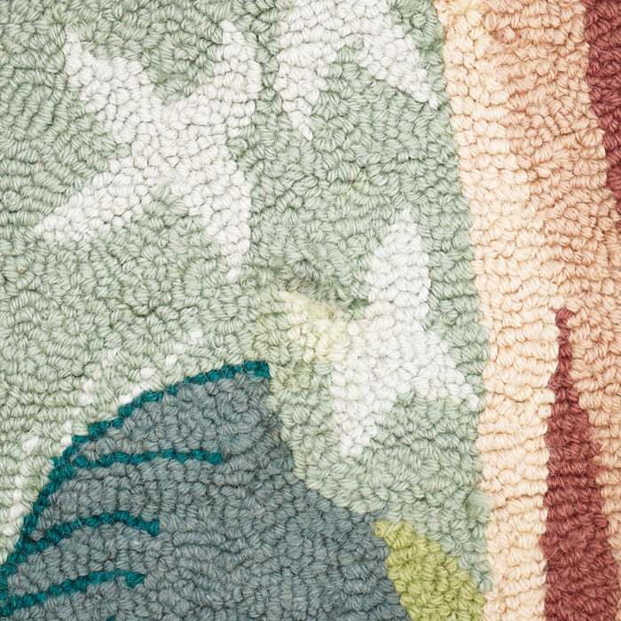 Large vintage hooked wall hanging of a jungle scene (c. 1950)