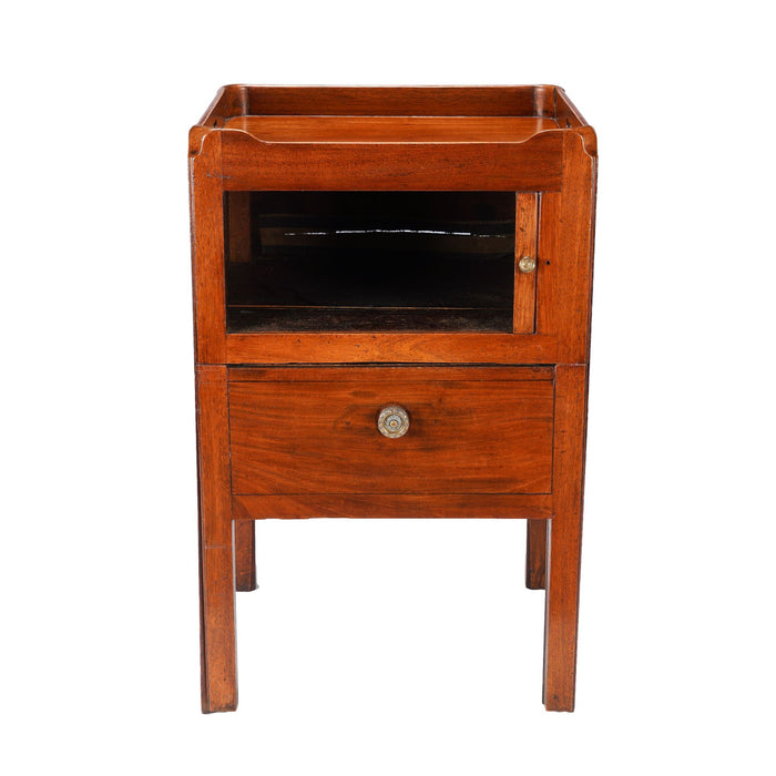 English Georgian gallery top commode (c. 1790-1810)