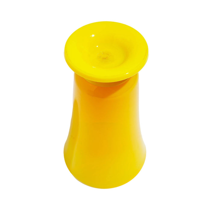 Vintage cadmium yellow opaline blown glass footed vase