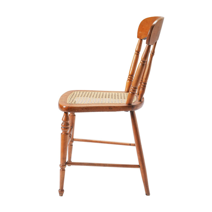 Set of 4 New England cane seat country Sheraton maple fancy chairs (c. 1840-60)